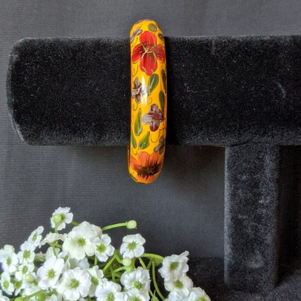YELLOW PAINTED BANGLE BRACELET